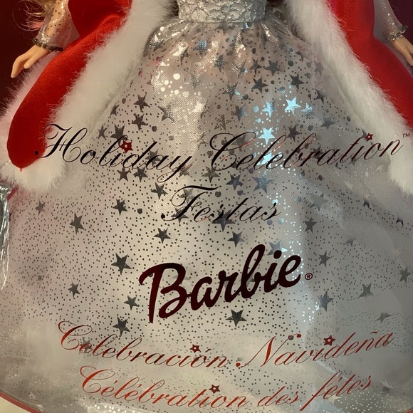 Collectable Barbie 2001 Festive Doll in Silver and Red Gown - Picture 2 of 7